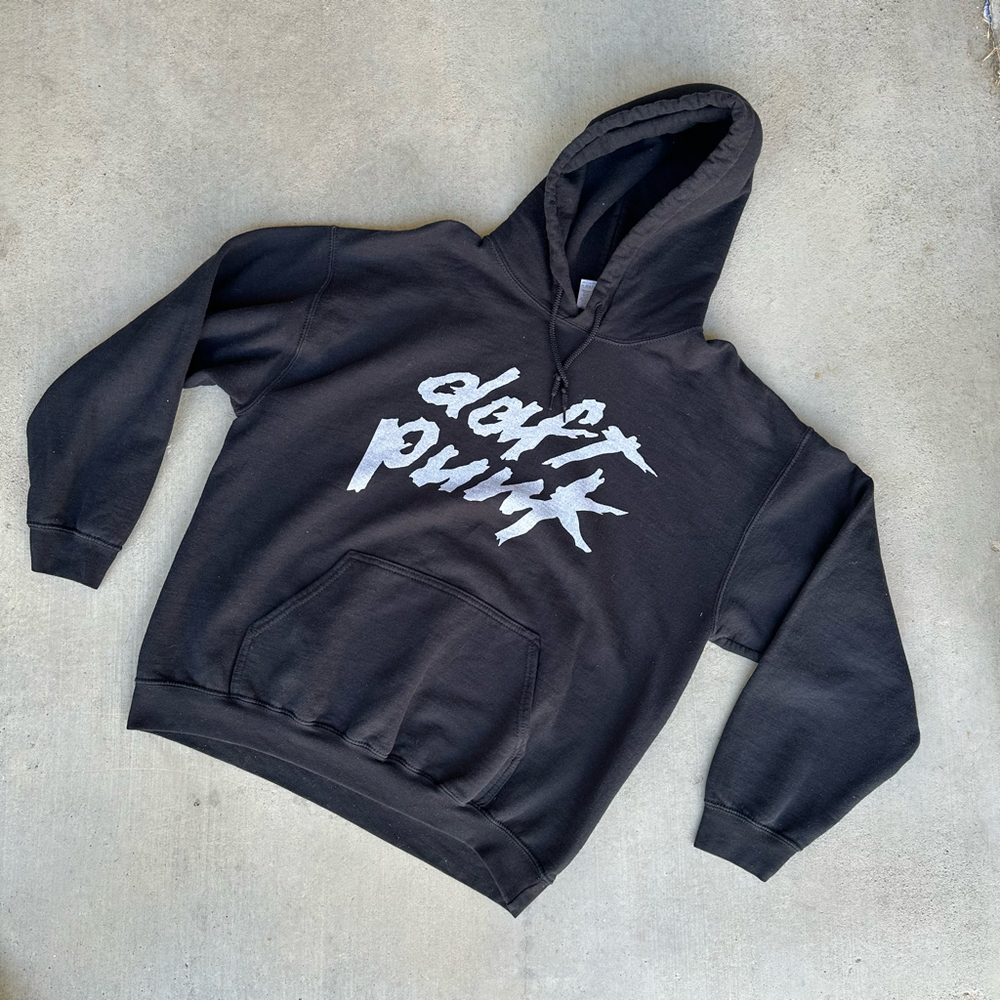 Modern Daft Punk Logo Gildan Hoodie Large